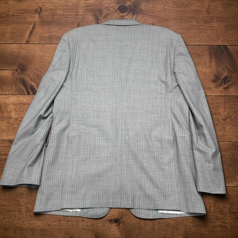 Brooks Brothers Regent Blazer 40R/W34 Grey Pinstripe Reda BrooksCool Wool Silk